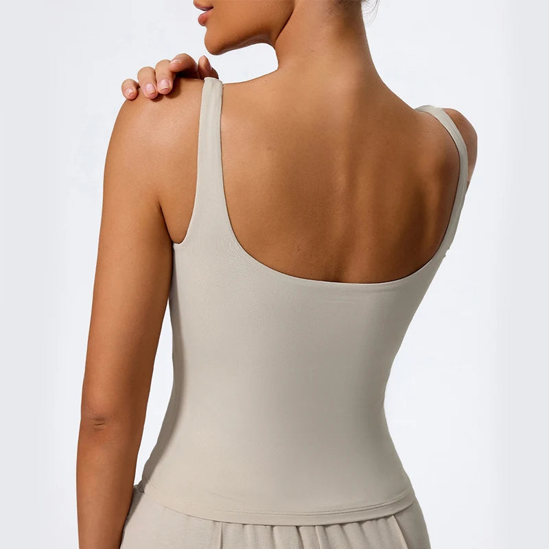 Women Workout Tank Top Gym Tight Camisole Breathable Quick Drying Sleeveless Yoga Clothing Casual Running Sport Vest