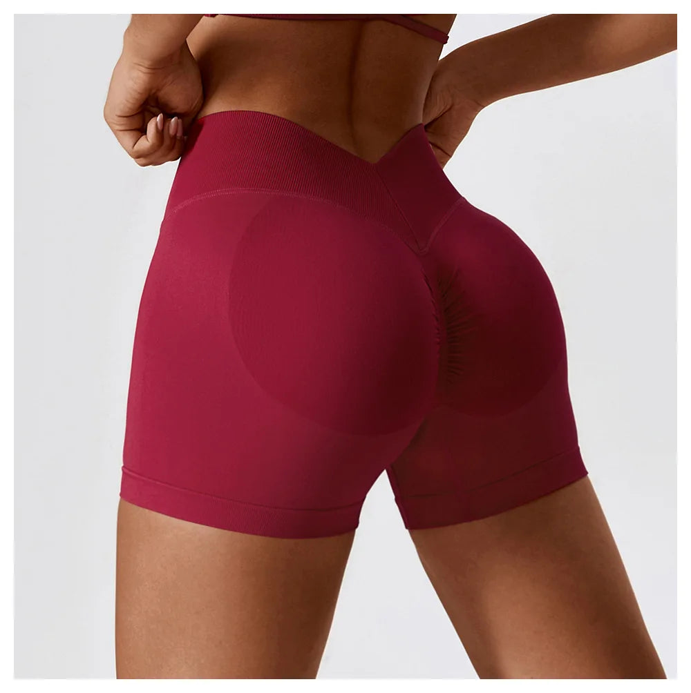 Yoga Clothes Running V Back Scrunch Sports Leggings Women High Waist Cycling Shorts Buttock Lift Gym Shorts Women