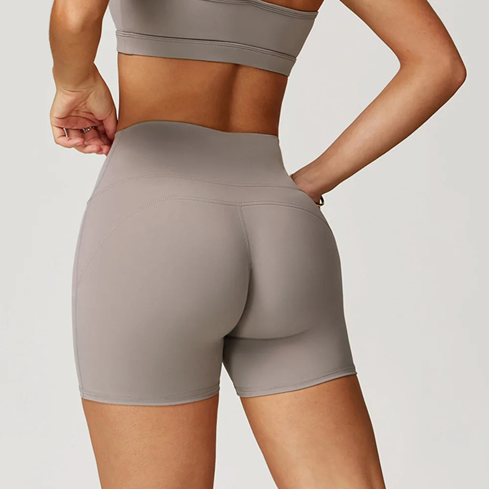 Yoga Shorts Running Sports Shorts Women Buttock Lift Gym Leggings Women Cycling Slim Fit Workout Shorts High Waist Female