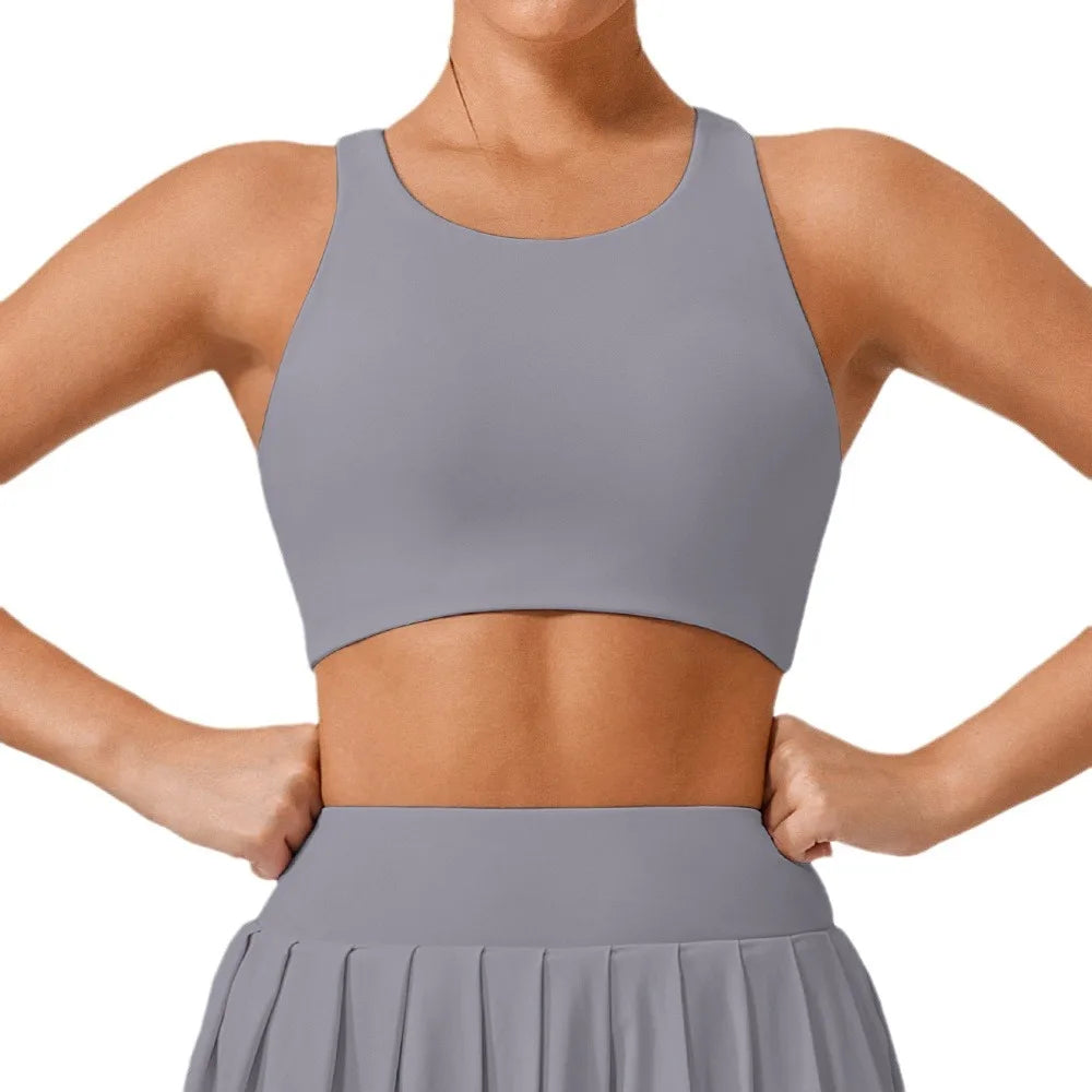 Shockproof Fitness Crop Top Women Quick-Dry Yoga Clothes Women Sports Underwear Workout Gym Top Backless Sports Bra