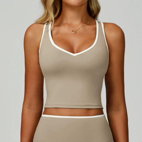 Hearuisavy Women's Backless Tank Top Breathable Shockproof Sports Vest Gym Workout Clothes Running Fitness Pilates Yoga Camisole