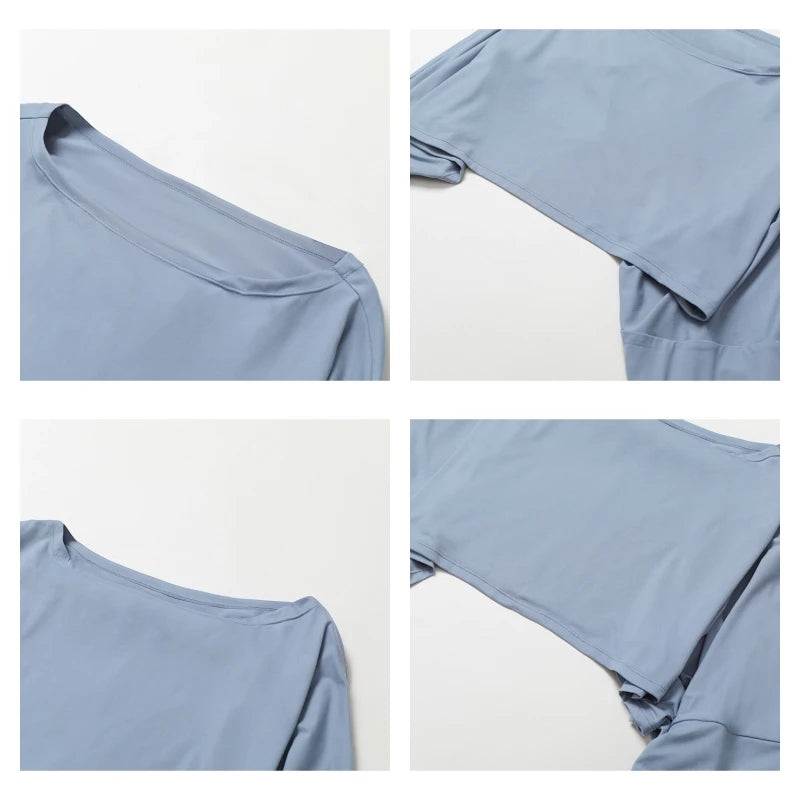 Women’s Yoga Top with Exposed Shoulders, Batwing Sleeves, Cropped
