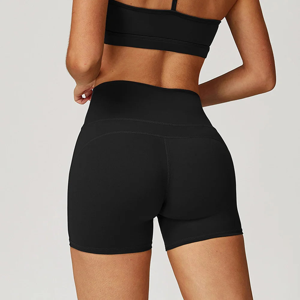 Yoga Shorts Running Sports Shorts Women Buttock Lift Gym Leggings Women Cycling Slim Fit Workout Shorts High Waist Female