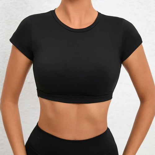 Sports Shirts Breathable Workout Sportswear Fitness Backless Yoga Clothing Chest Pads Sport Crop Tops Gym Top Women