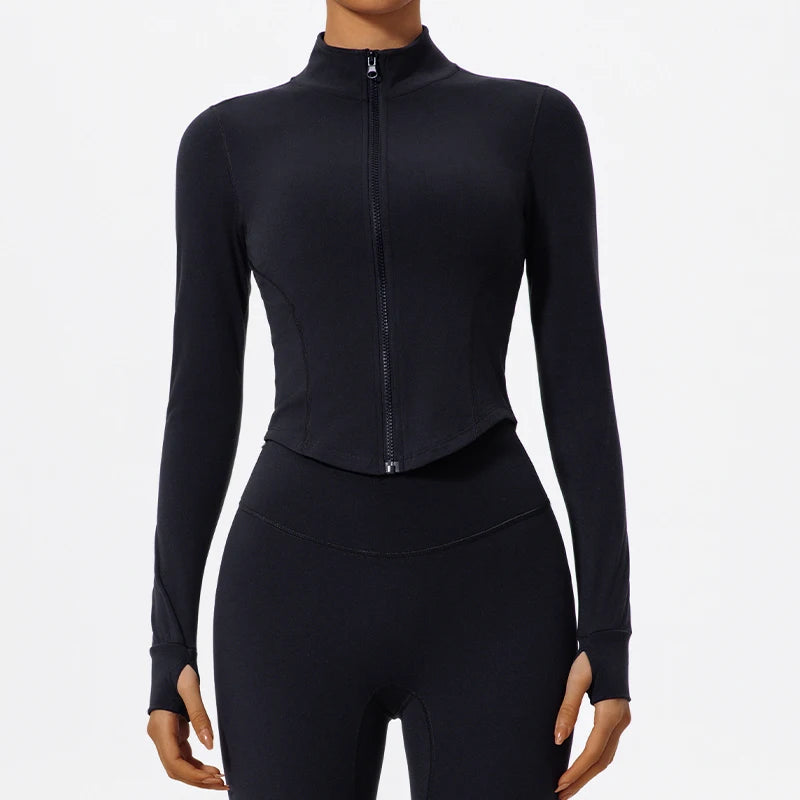 Women's Casual Sports Jackets Made of Ultra Soft Fabric with Zipper