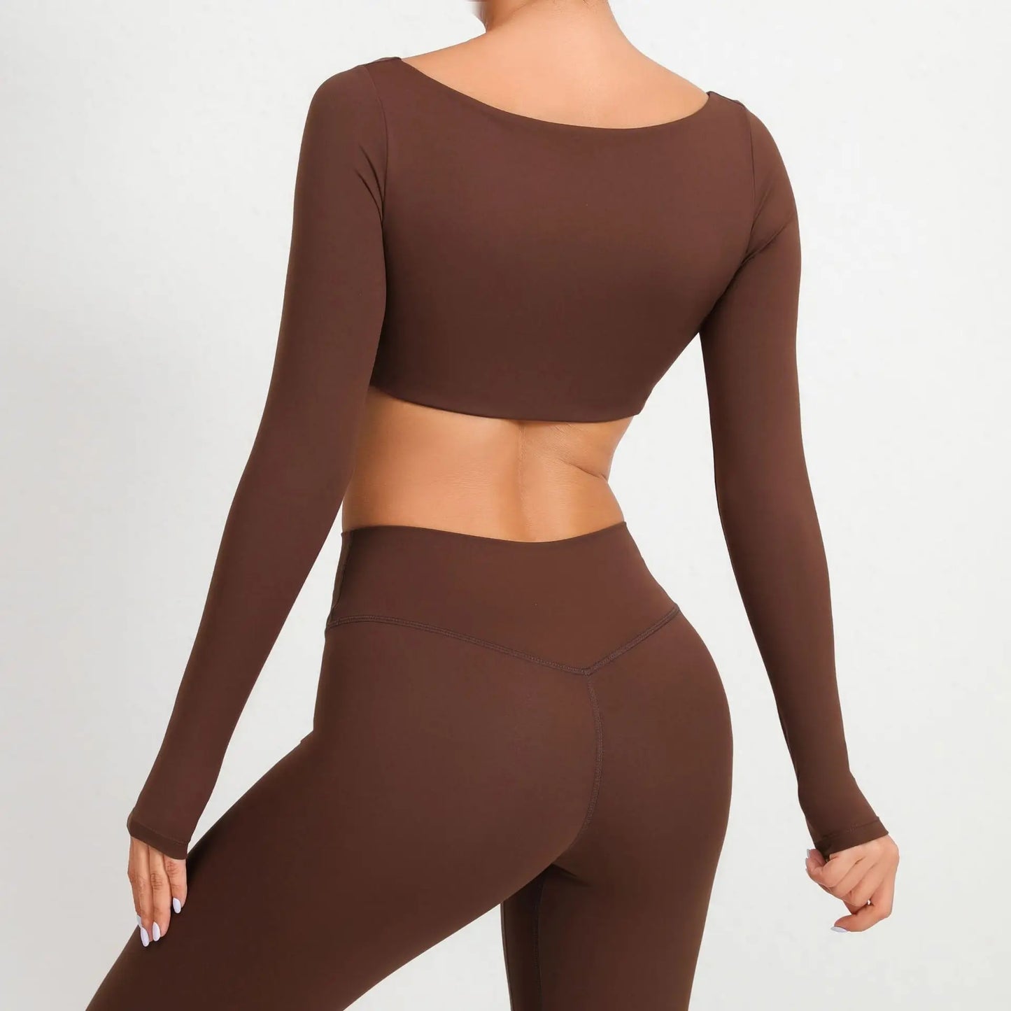 Casual Quick Dry Sportswear Women Square Neck Gym Top Women Fitness Sports Crop Top Female Long Sleeve Yoga Clothing Shirts