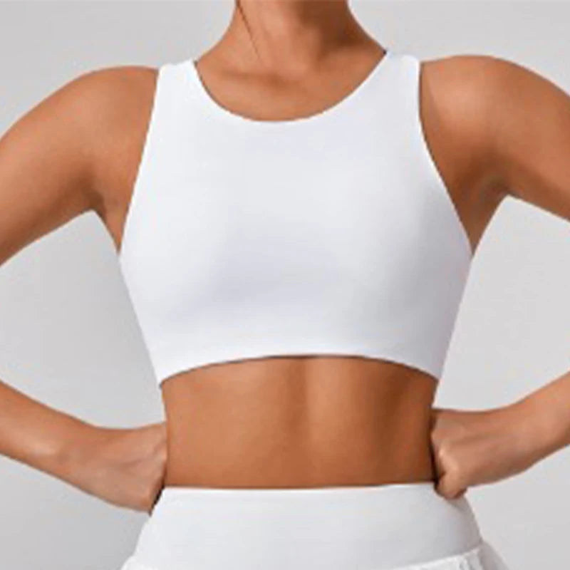 Shockproof Fitness Crop Top Women Quick-Dry Yoga Clothes Women Sports Underwear Workout Gym Top Backless Sports Bra
