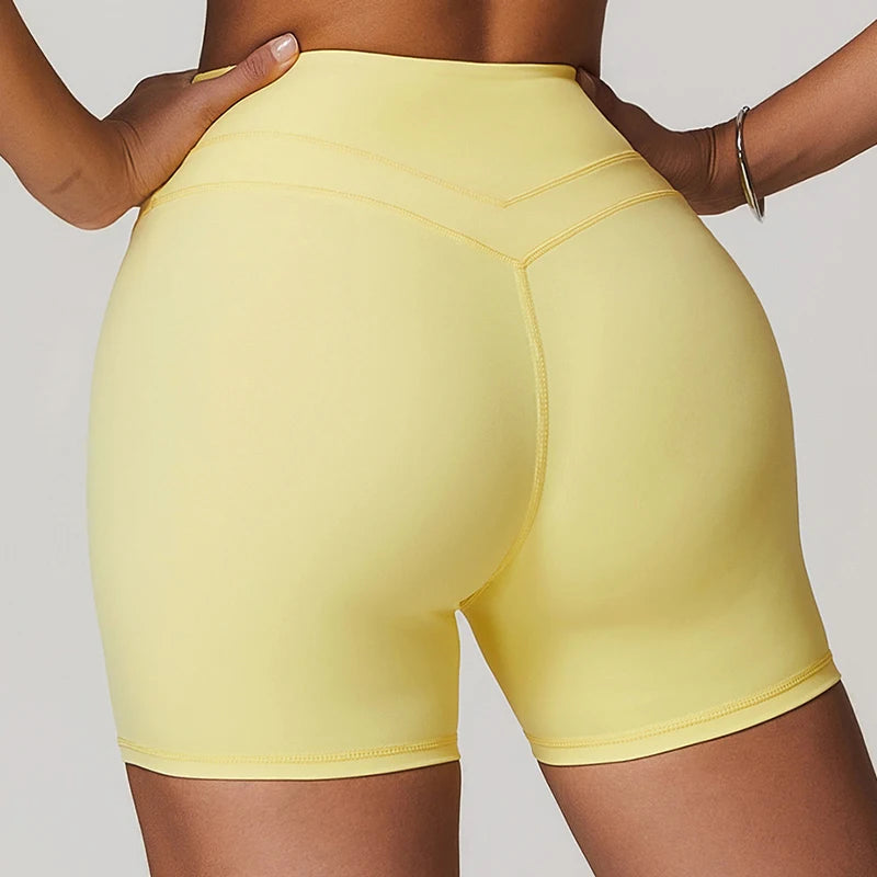 Quick-Dry Soften Gym Shorts Running Casual Cycling Shorts Push Up Workout Leggings Women High Waist Yoga Shorts Women