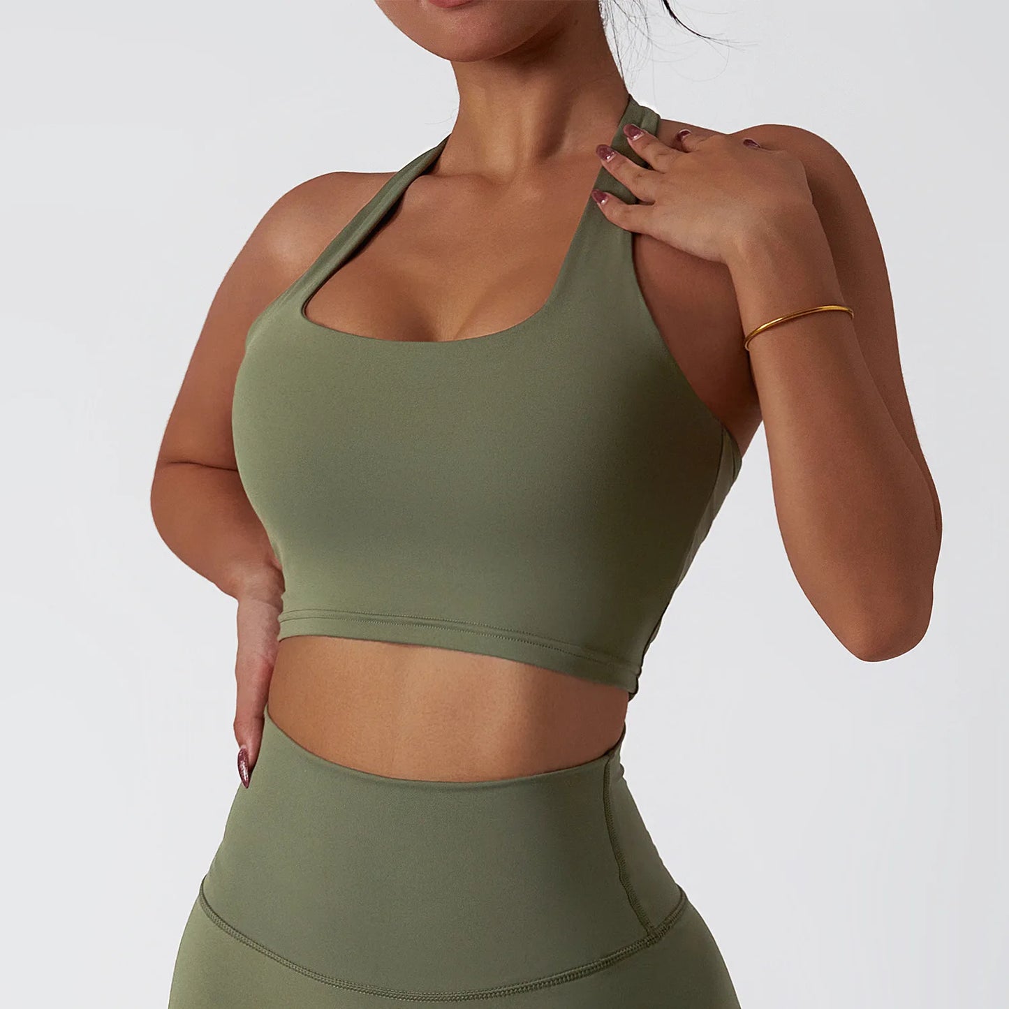 Women's Breathable Sport Bra Running Shockproof Push Up Pilates Yoga Clothes Casual Outdoor Gym Workout Crop Top