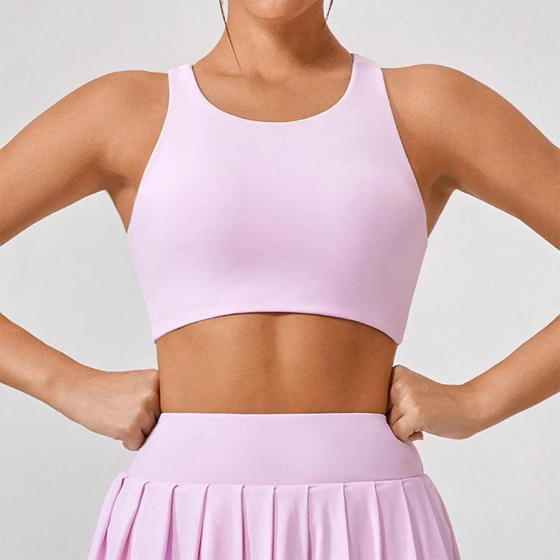 Shockproof Fitness Crop Top Women Quick-Dry Yoga Clothes Women Sports Underwear Workout Gym Top Backless Sports Bra