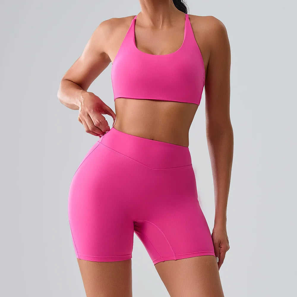 New Yoga Set 2 Pieces Women's Sexy Gym Quick Dry Sports Vest Sports Clothing Legging Bra Yoga Fitness Crop Top Sports Suits