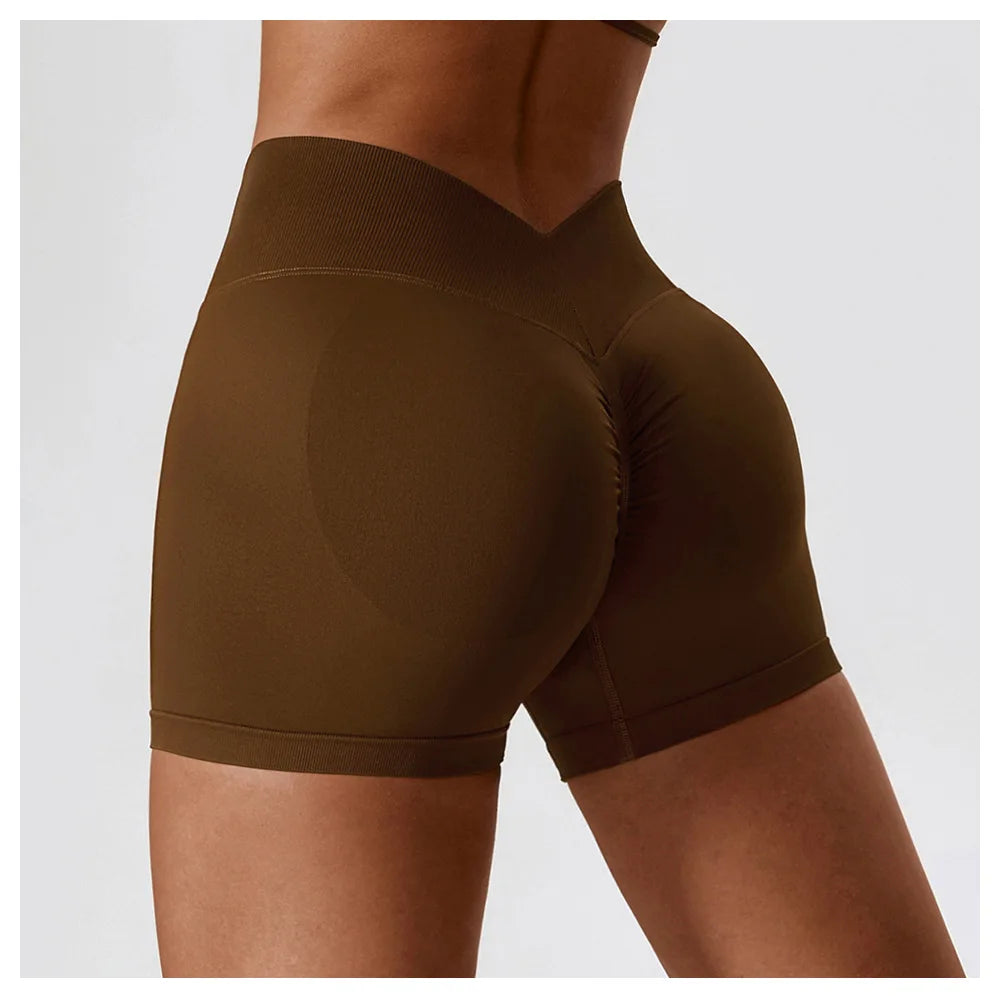 Yoga Clothes Running V Back Scrunch Sports Leggings Women High Waist Cycling Shorts Buttock Lift Gym Shorts Women