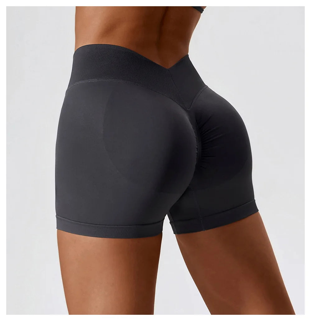Yoga Clothes Running V Back Scrunch Sports Leggings Women High Waist Cycling Shorts Buttock Lift Gym Shorts Women