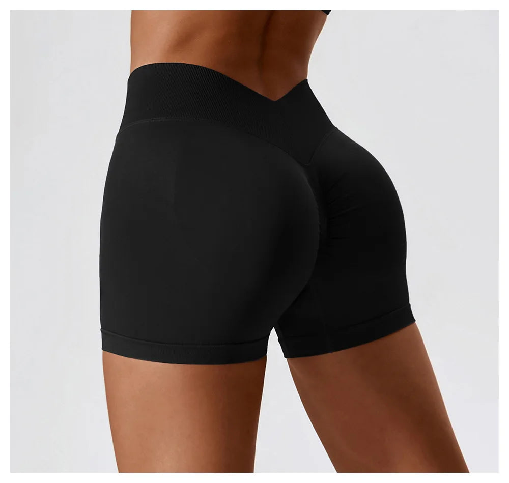 Yoga Clothes Running V Back Scrunch Sports Leggings Women High Waist Cycling Shorts Buttock Lift Gym Shorts Women
