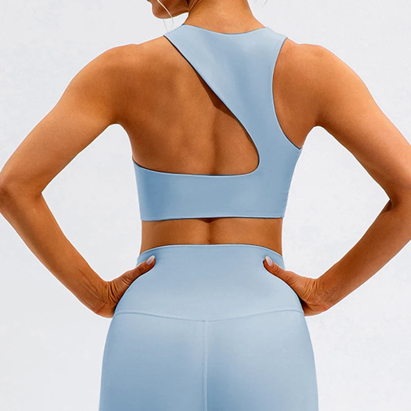 Shockproof Fitness Crop Top Women Quick-Dry Yoga Clothes Women Sports Underwear Workout Gym Top Backless Sports Bra