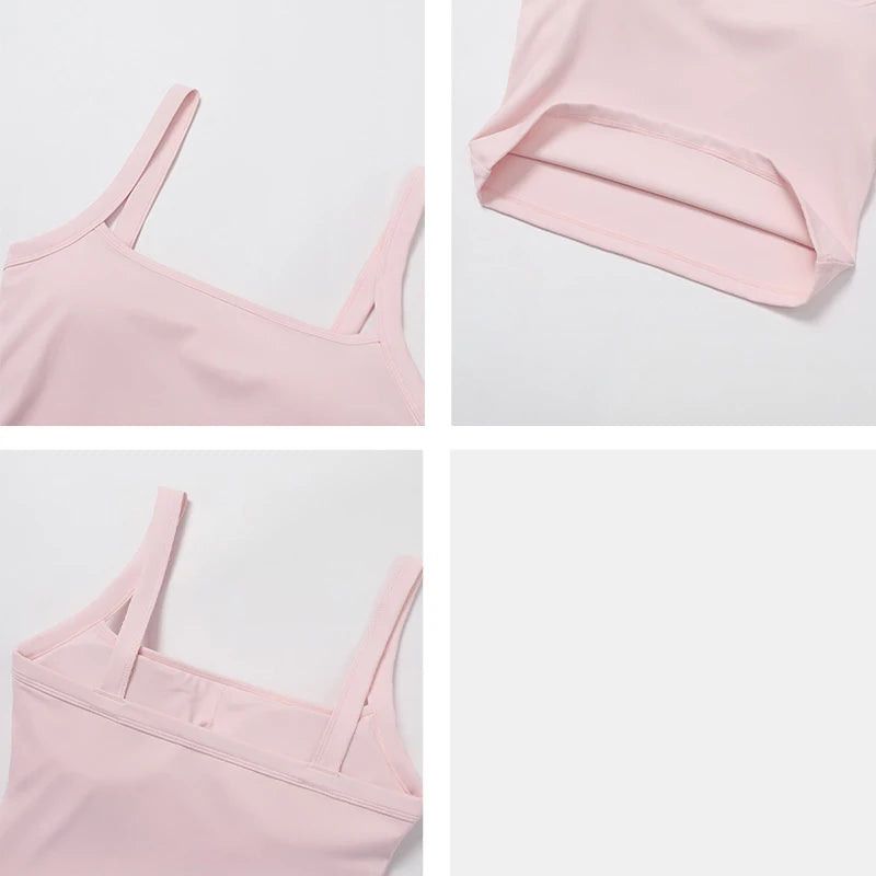 Women's Sports Tank Top Push Up Running Workout Vest Quick Drying Breathable Yoga Camisole Gym Slim Fit Fitness Tops