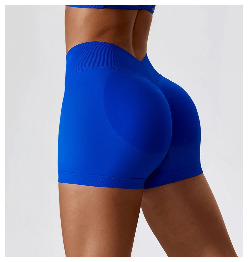 Yoga Clothes Running V Back Scrunch Sports Leggings Women High Waist Cycling Shorts Buttock Lift Gym Shorts Women