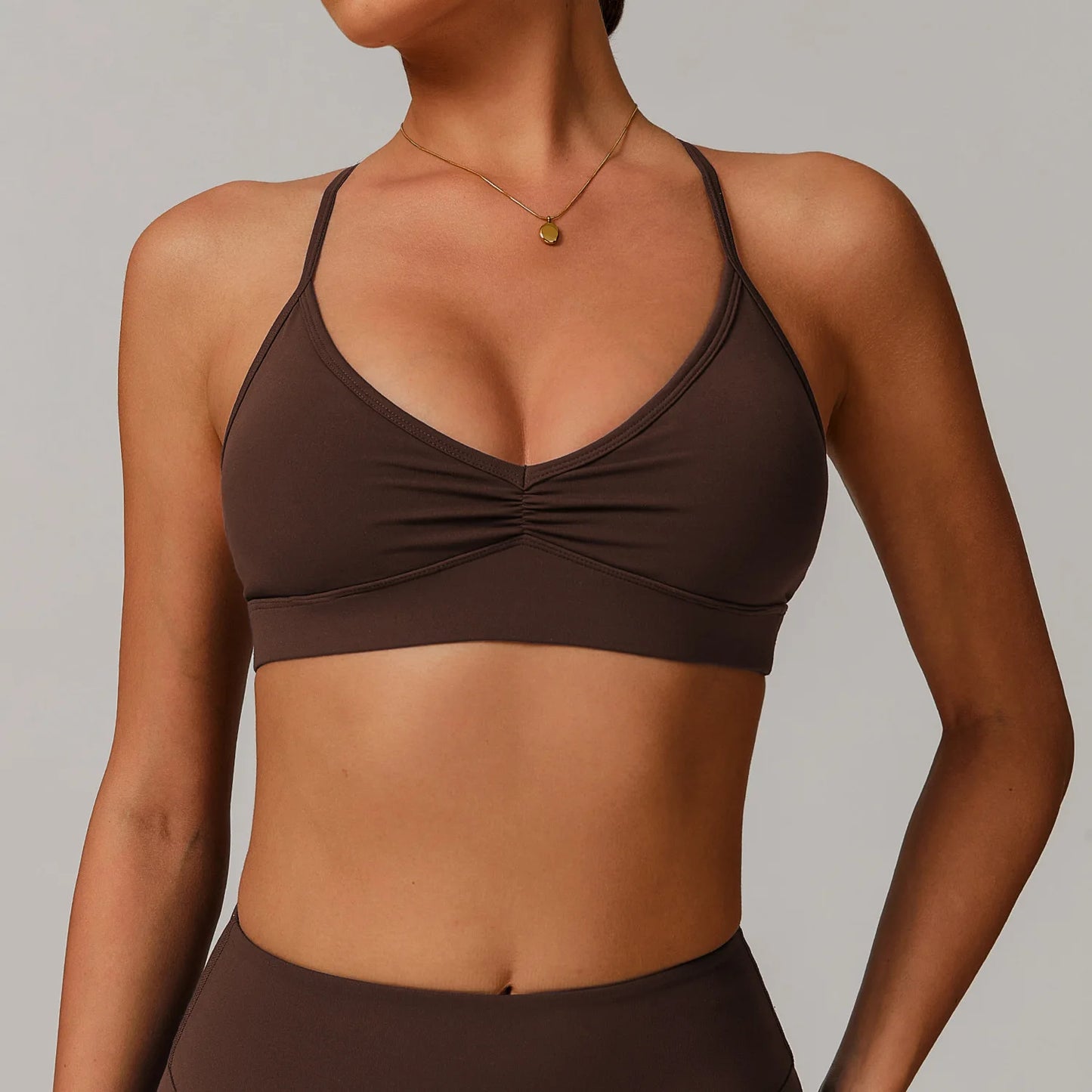 Women's Scrunch Sports Bra Sexy Cross Back Brassiere Breathable Workout Bra Running Gym Top Quick-Dry Yoga Clothing