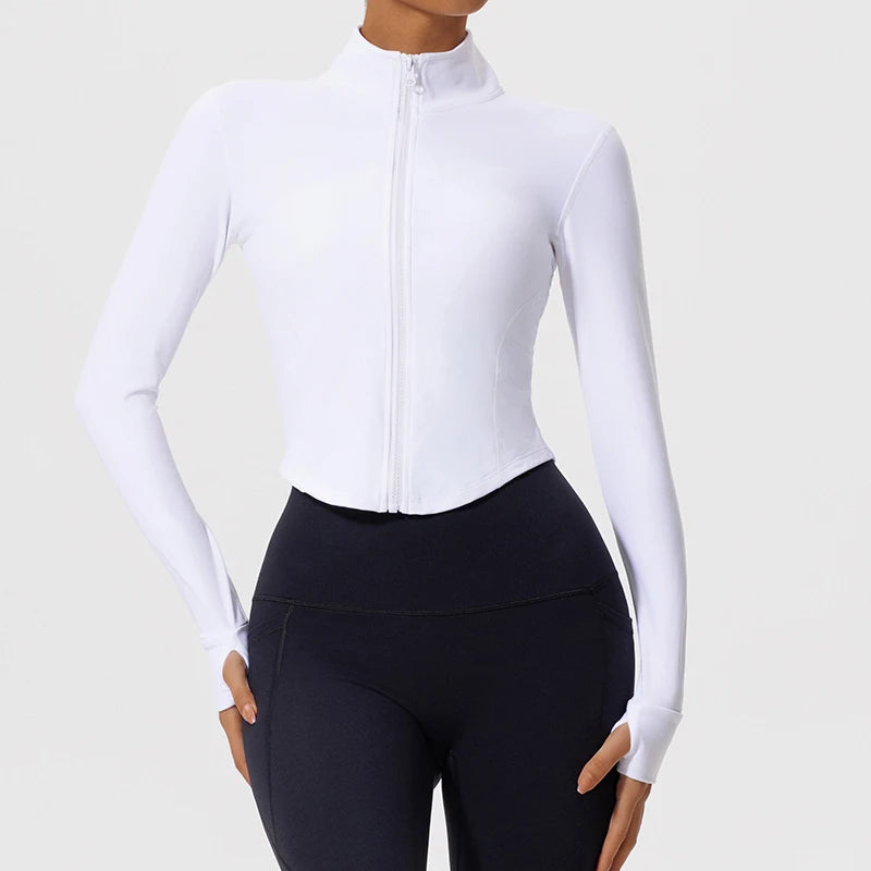 Women's Casual Sports Jackets Made of Ultra Soft Fabric with Zipper