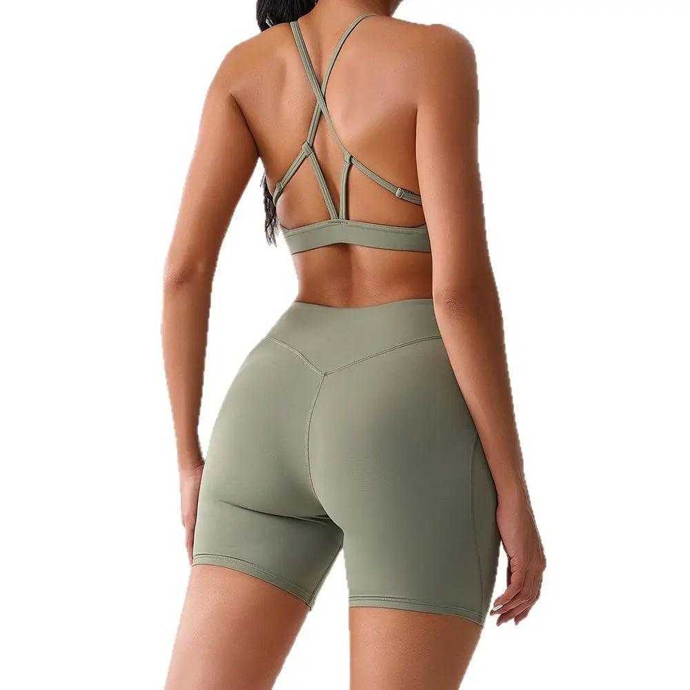 New Yoga Set 2 Pieces Women's Sexy Gym Quick Dry Sports Vest Sports Clothing Legging Bra Yoga Fitness Crop Top Sports Suits