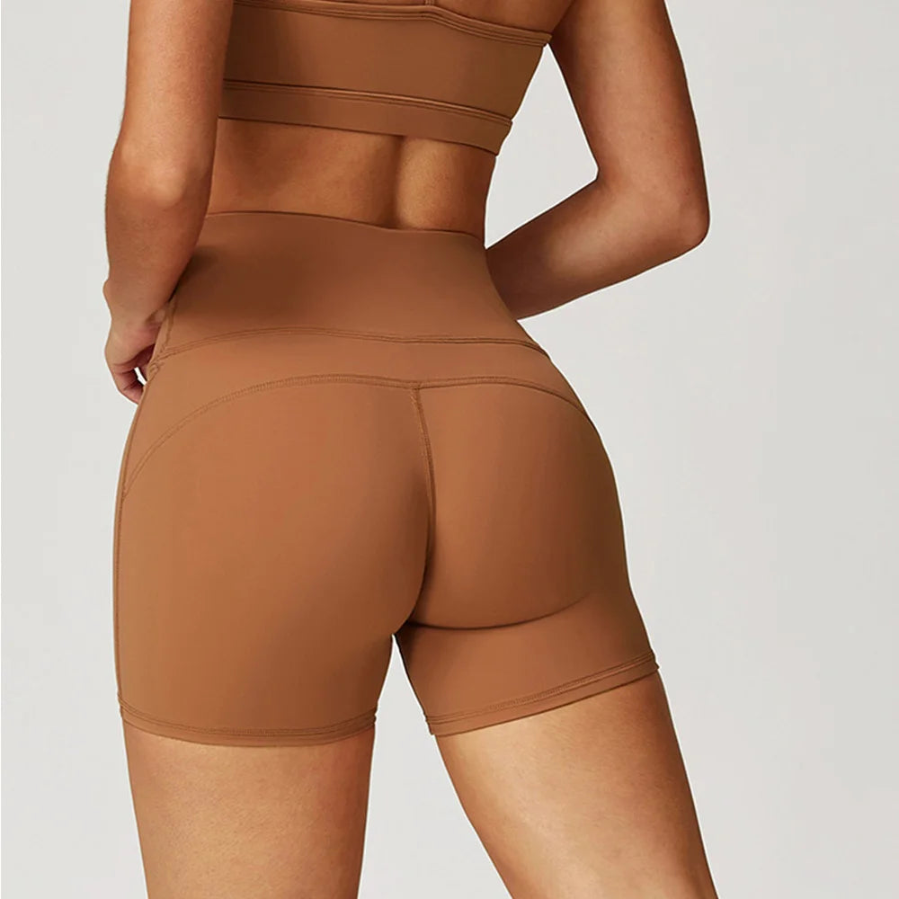 Yoga Shorts Running Sports Shorts Women Buttock Lift Gym Leggings Women Cycling Slim Fit Workout Shorts High Waist Female