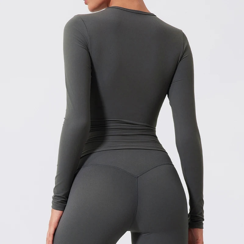 Fabrics Casual Tight Sports Jackets Women Zipper