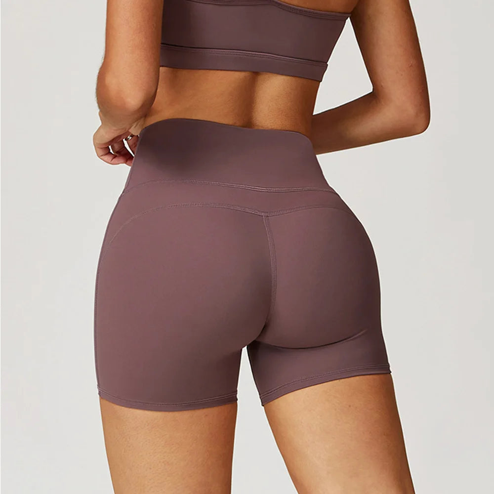 Yoga Shorts Running Sports Shorts Women Buttock Lift Gym Leggings Women Cycling Slim Fit Workout Shorts High Waist Female