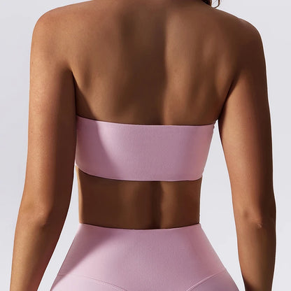 Hearuisavy Casual Sports Bra Gym Underwear Women Breathable Training Yoga Clothes Tube Top Fitness Workout Tank Top Female