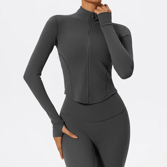 Women's Casual Sports Jackets Made of Ultra Soft Fabric with Zipper