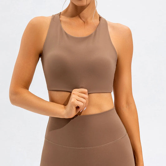 Shockproof Fitness Crop Top Women Quick-Dry Yoga Clothes Women Sports Underwear Workout Gym Top Backless Sports Bra