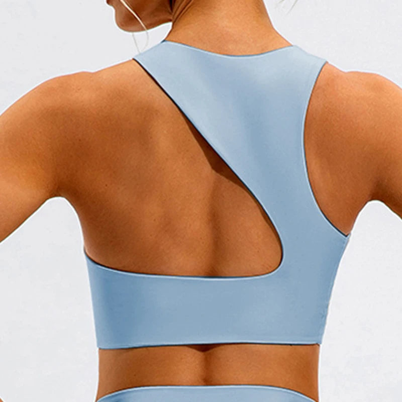 Shockproof Fitness Crop Top Women Quick-Dry Yoga Clothes Women Sports Underwear Workout Gym Top Backless Sports Bra