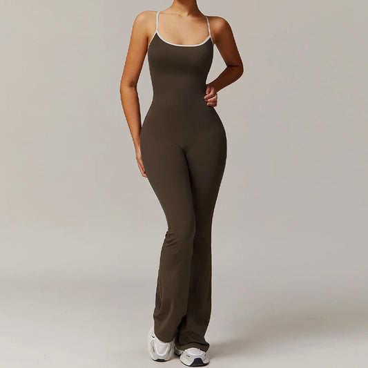 V Back Jumpsuit Women Sports