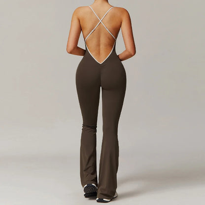 V Back Jumpsuit Women Sports