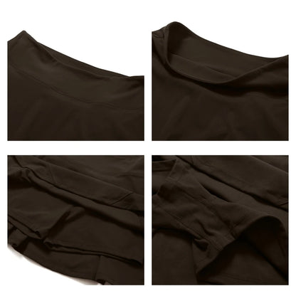 Summer High Waist Sports Skirts Breathable Slit Dress Casual Skirt Lined Shorts Women Fitness Quick Dry Yoga Skirts
