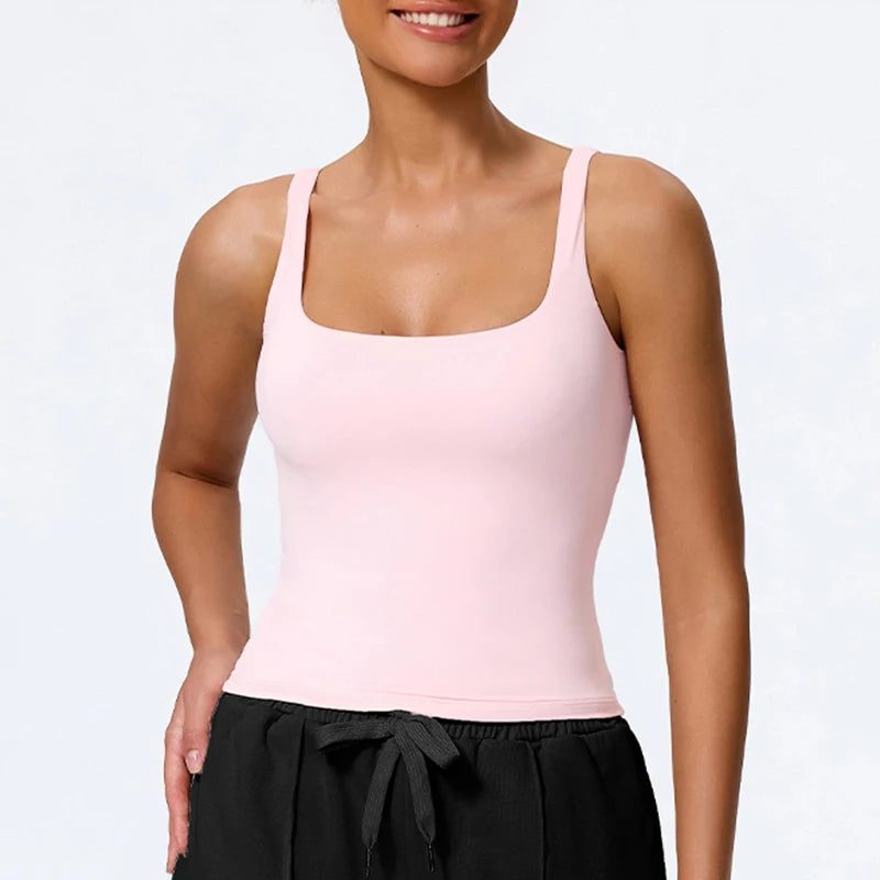Women Workout Tank Top Gym Tight Camisole Breathable Quick Drying Sleeveless Yoga Clothing Casual Running Sport Vest