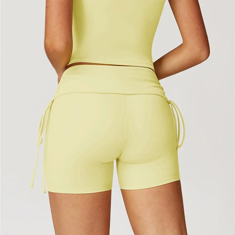 Yoga Shorts High Waist Yoga Shorts Gym Hip Lift Pants Pocket Breathable Running Cycling Sports Shorts Women Gym Workout Women