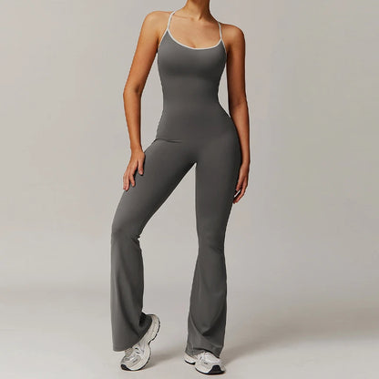 V Back Jumpsuit Women Sports